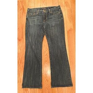 Seven7 Sz 32 Stretch Wide Leg Jeans. Med Blue Wash